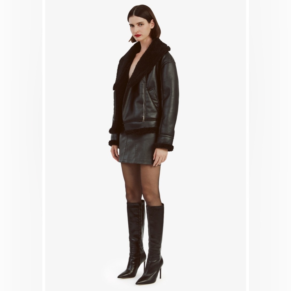Bardot Dasha Vegan Leather Jacket In Black - Picture 6 of 10